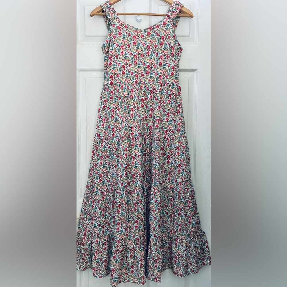 Monteau Floral Maxi Dress in Pink, Green, White